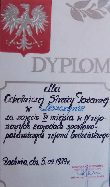 Dyplom za III miejsce w Bochni.