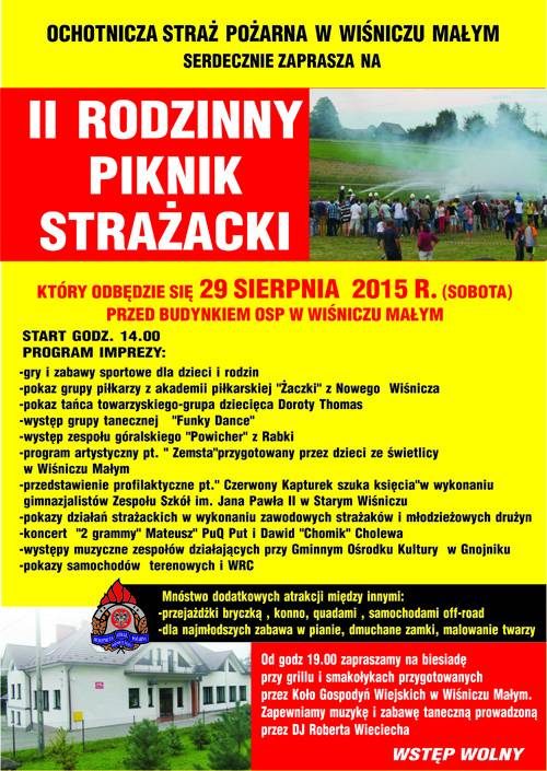 Zaproszenie na Piknik Strażacki 2015.