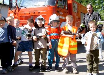 OSP Żegocina - spotkanie z dziećmi przedszkolnymi.