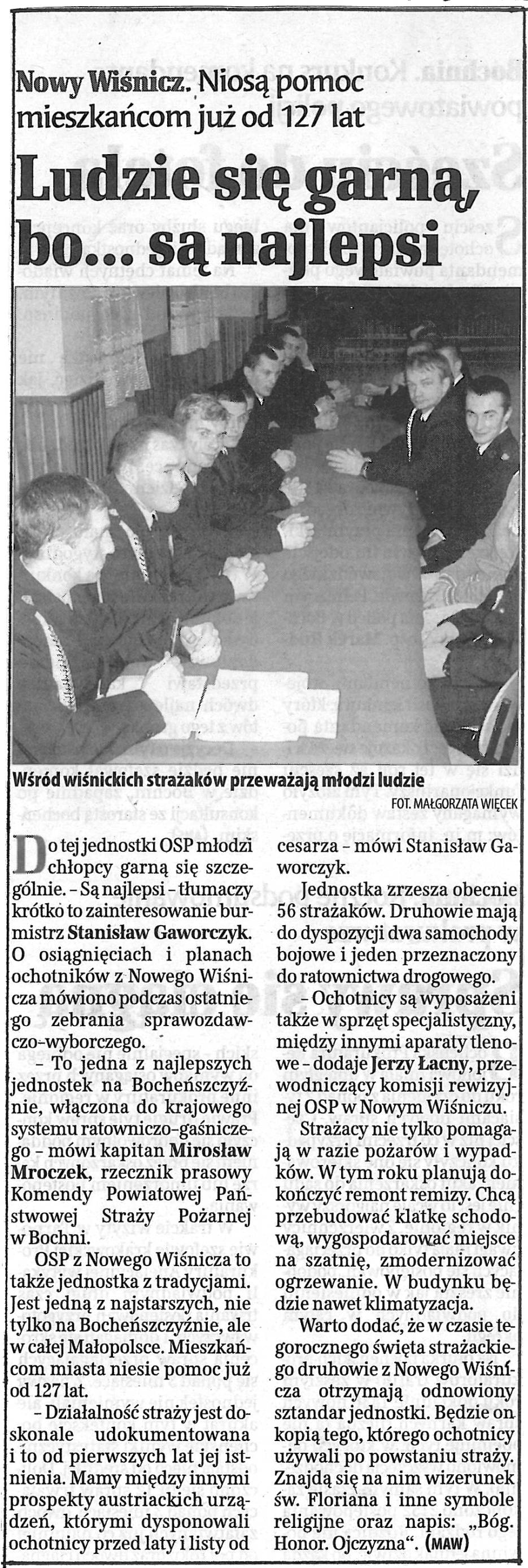 Ludzie się garną bo ... są najlepsi. - Gazeta Krakowska - 07.03.2006