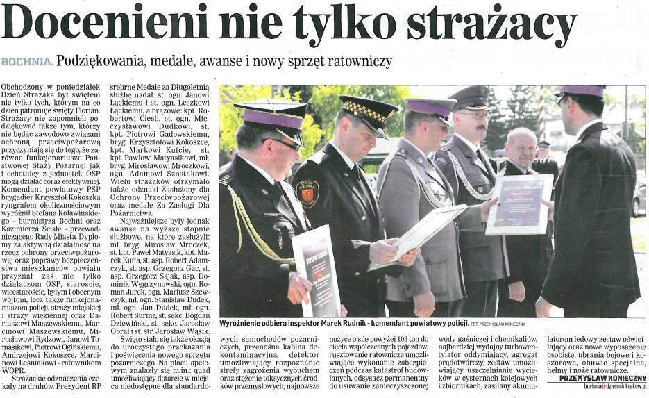 Docenieni nie tylko straacy - Dziennik Polski - 11.05.2011