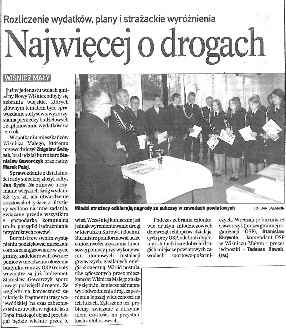 Najwięcej o drogach - Gazeta Krakowska - 12.06.2006