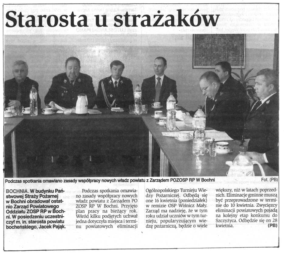 15.03.2007 - Dziennik Polski - Starosta u strażaków.
