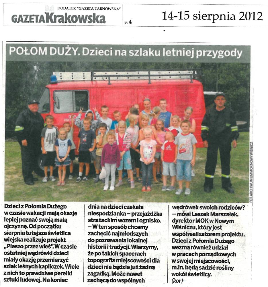 Dzieci na szlaku letniej przygody - Gazeta Krakowska - 15.08.2012