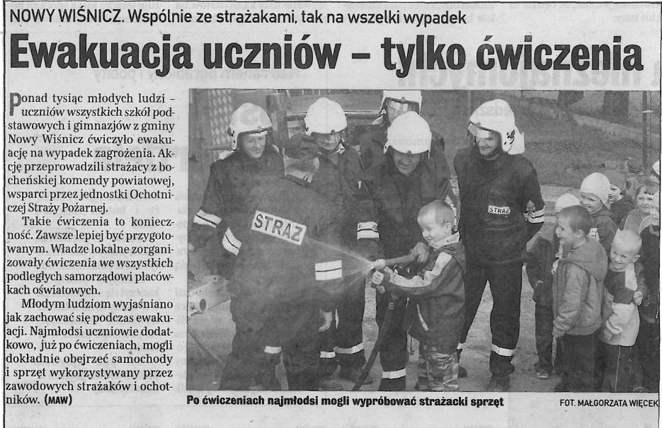 Ewakuacja uczniów - tylko ćwiczenia - Gazeta Krakowska - 16.06.2006