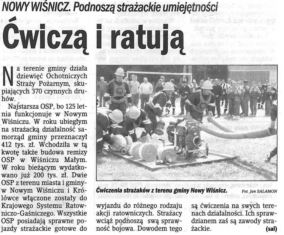 Ćwiczą i ratują - Gazeta Krakowska - 16.09.2004