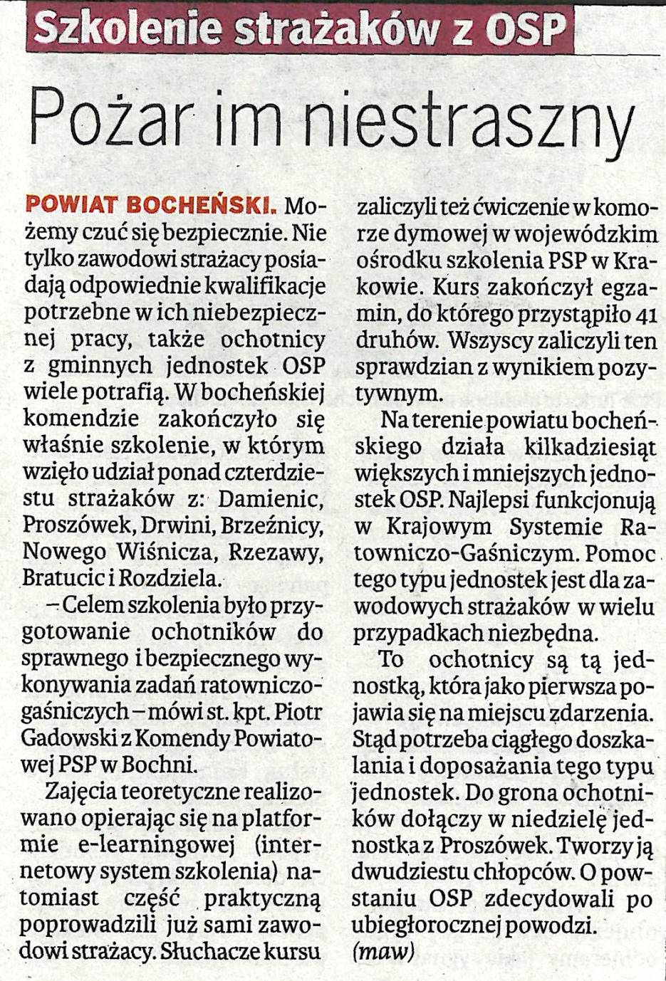 Pożar im niestraszny - Gazeta Krakowska - 18.03.2011
