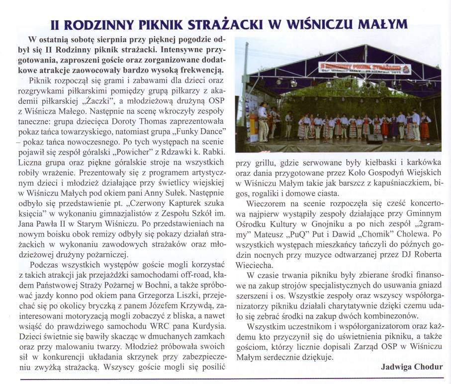 II Rodzinny Piknik Straacki w Winiczu Maym - Wiadomoci Winickie - IX-XI.2015