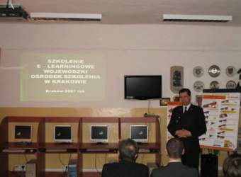 Otwarcie multimedialnej sali szkoleniowej w PSP w Bochni.
