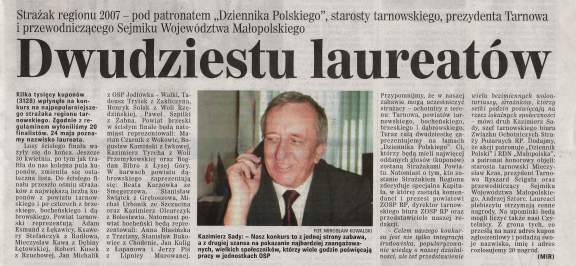Artyku prasowy z "Dziennika Polskiego" 5.V.2008.