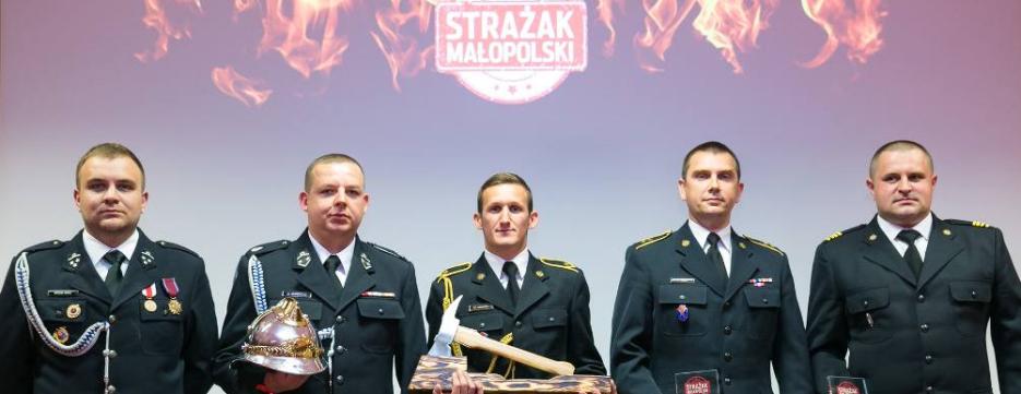 Laureaci konkursu "Strażak Małopolski 2018".